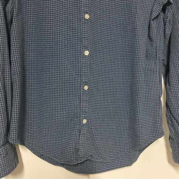Bonobos Slim Fit Blue Houndstooth Textured Long Sleeve Shirt Size M - Picture 5 of 8